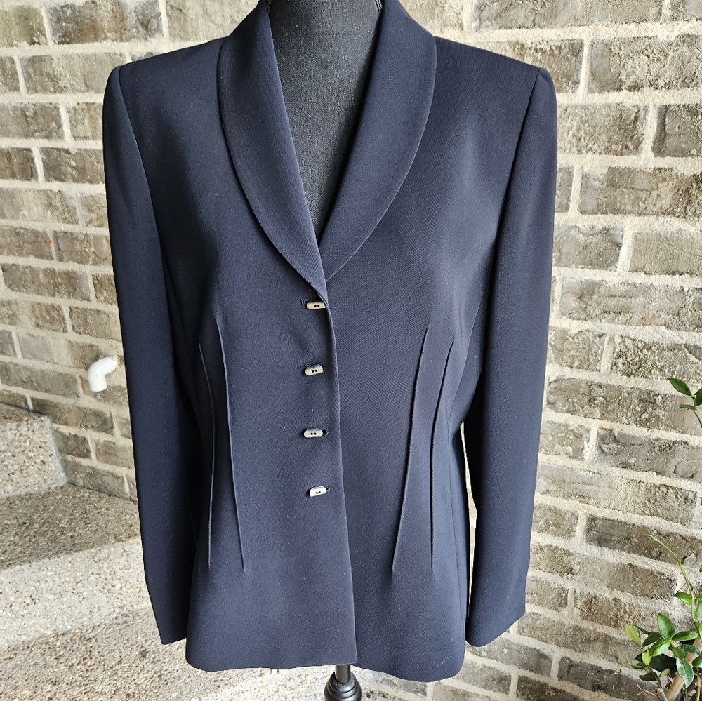Tahari Arthur S. Levine Black Blazer Women’s Size 12 | Elegant Career Jacket